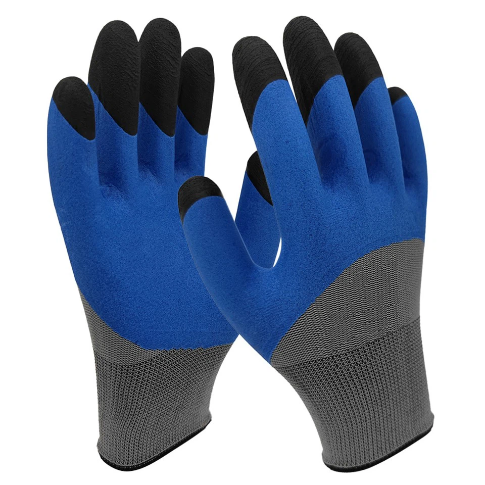 Blue Latex Coated Gloves